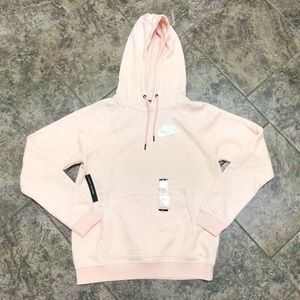 NIKE LIGHT PALE PINK HOODIE PULLOVER SWEATSHIRT
